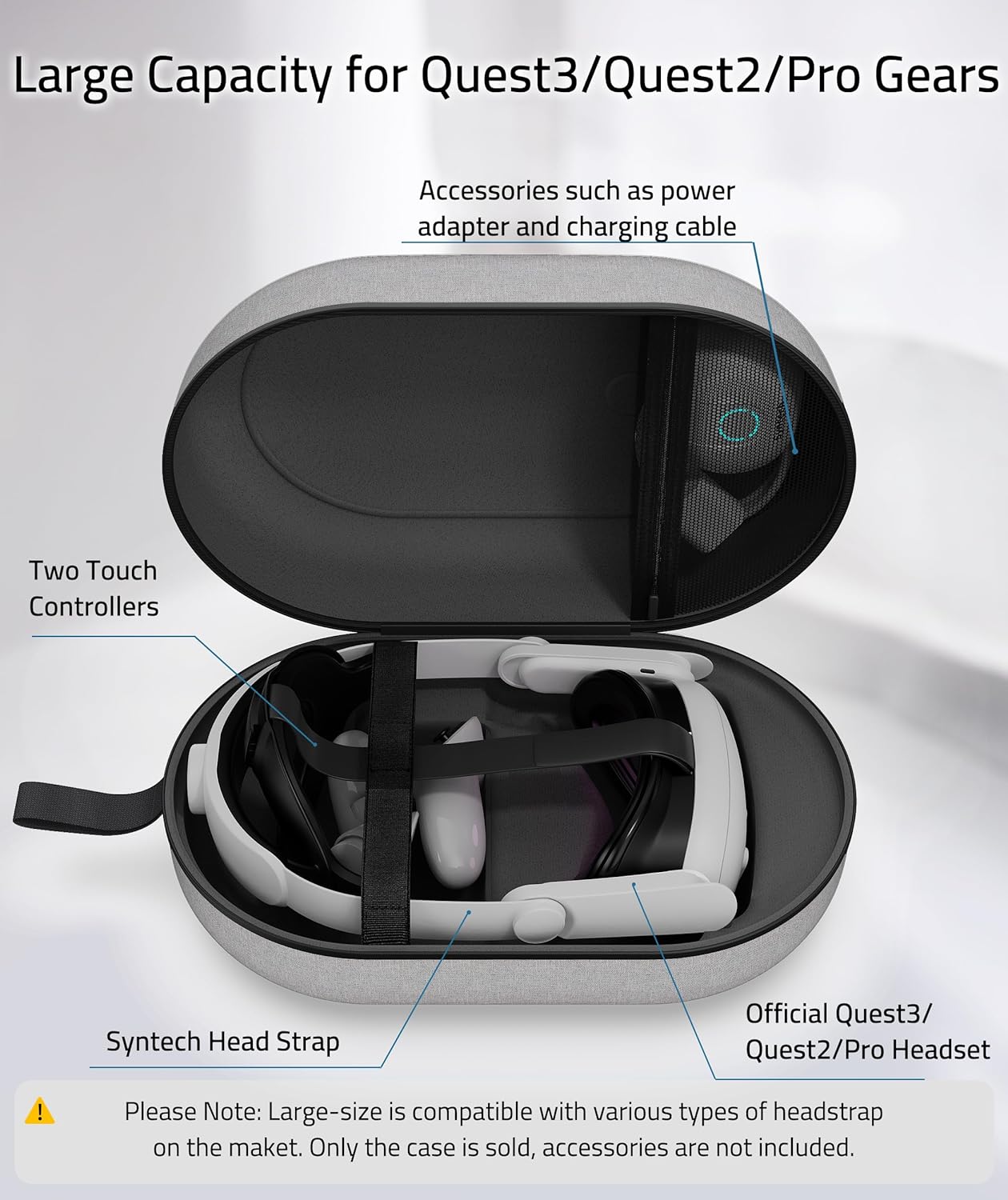 Syntech - Oculus 2/3 Hard Carrying Case (Grey) - Image 5